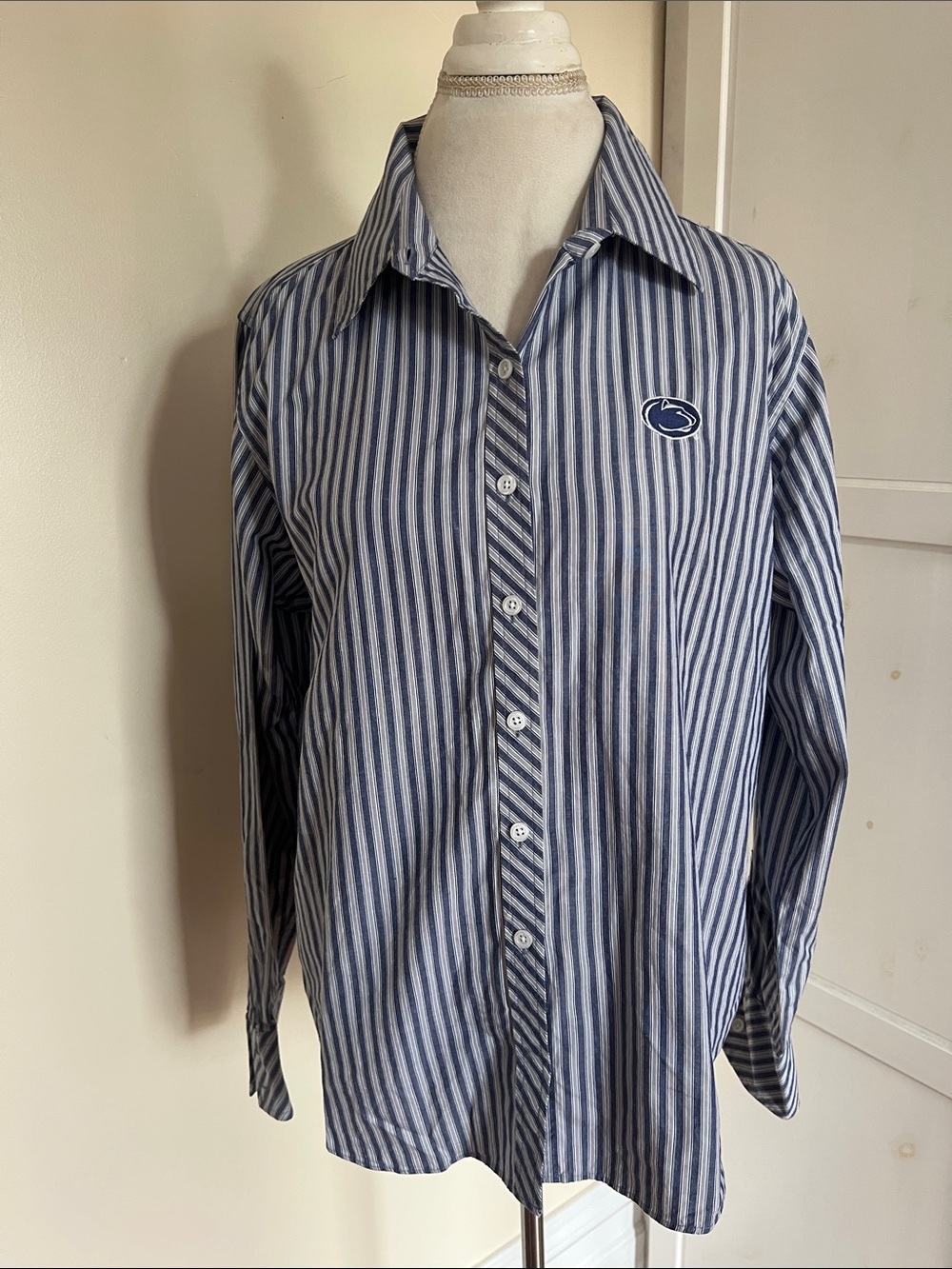 Penn State Nittany Lions Crable for Her Striped Button Down Shirt Size L 12-14